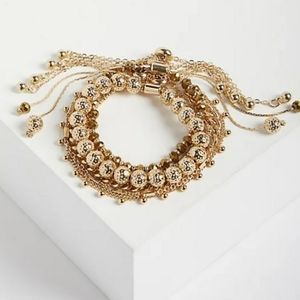 Torrid PULL CLASP BEAD & SPARKLE BRACELET - GOLD TONE